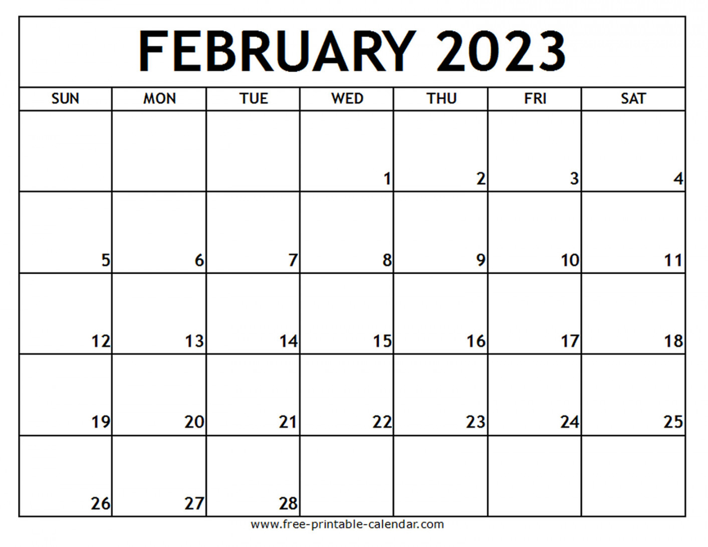 February  Printable Calendar - Free-printable-calendar