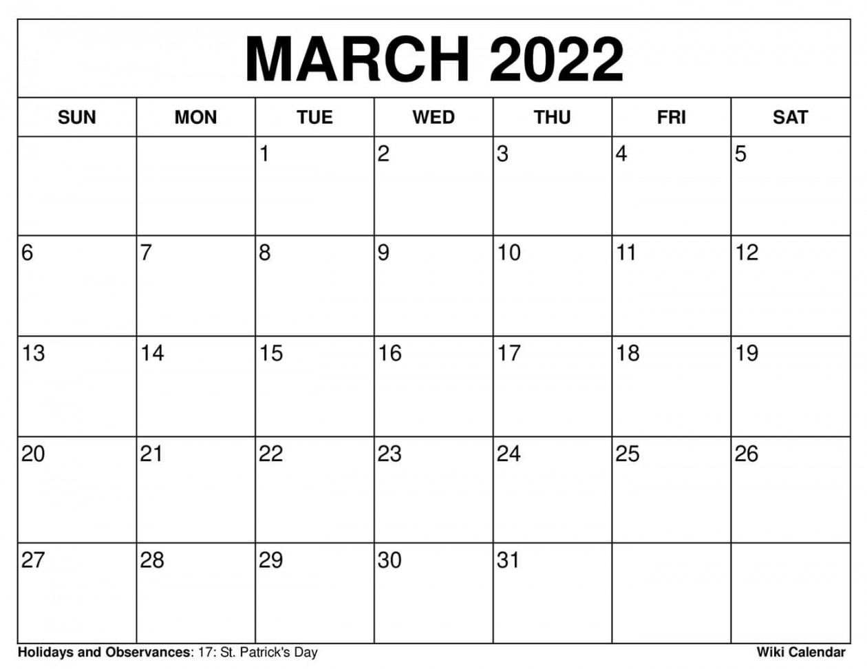 Free Printable March  Calendar Templates With Holidays