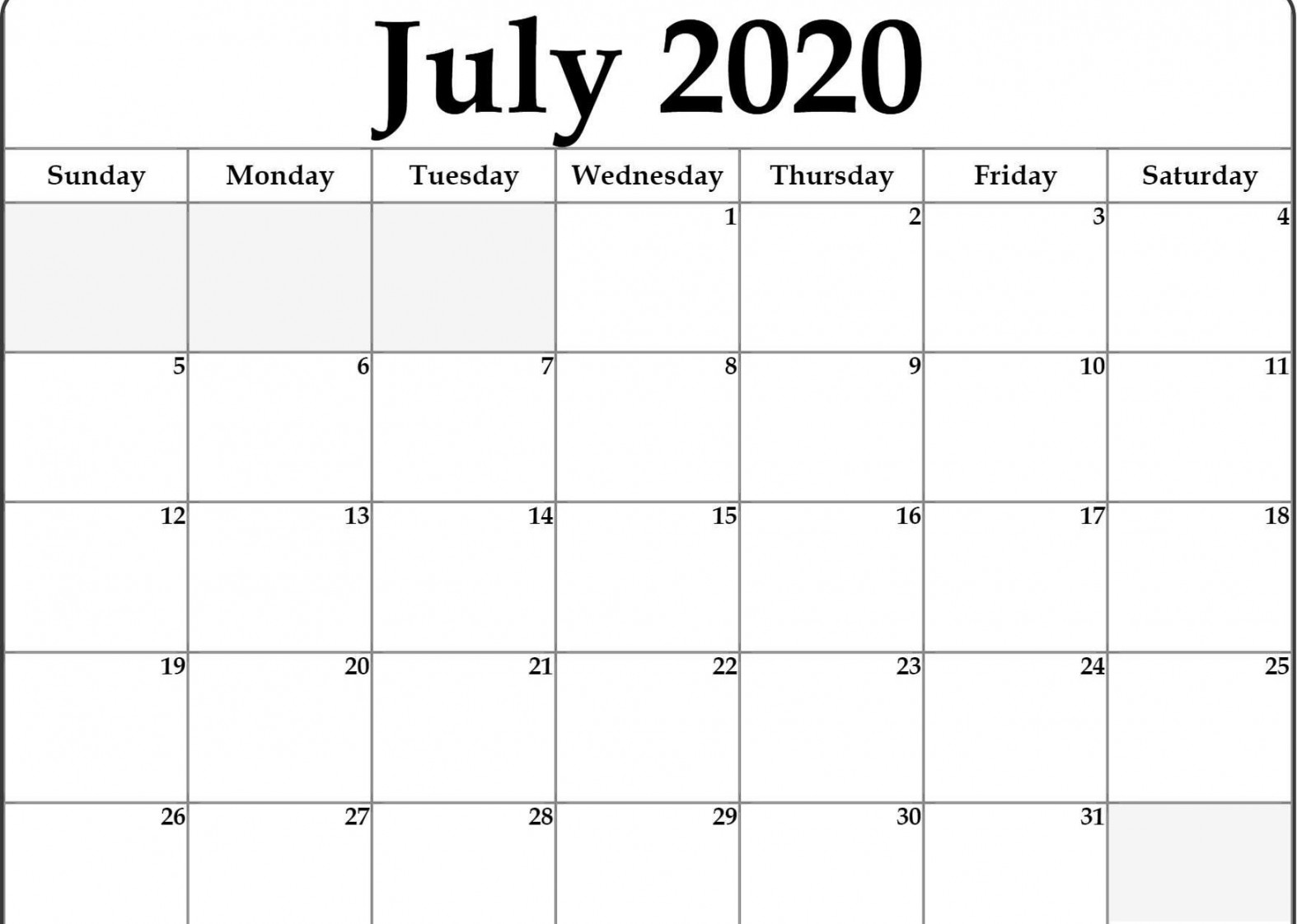 July Calendar   Printable calendar july, Monthly calendar