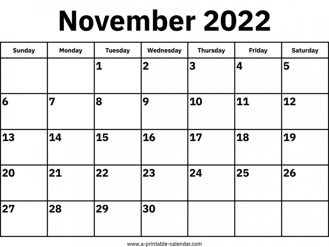 November  Calendars – Printable Calendar
