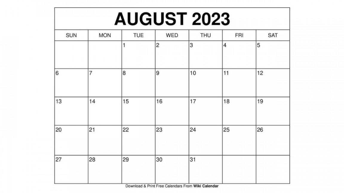 Printable August  Calendar Templates With Holidays