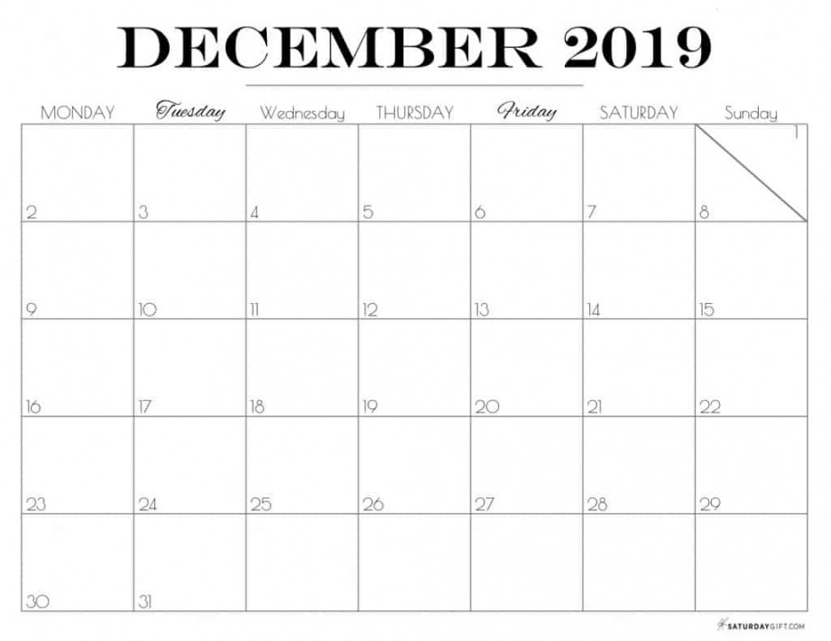 Printable December  Calendar Free & pretty Printables