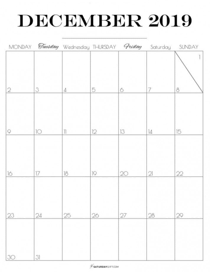 Printable December  Calendar Free & pretty Printables