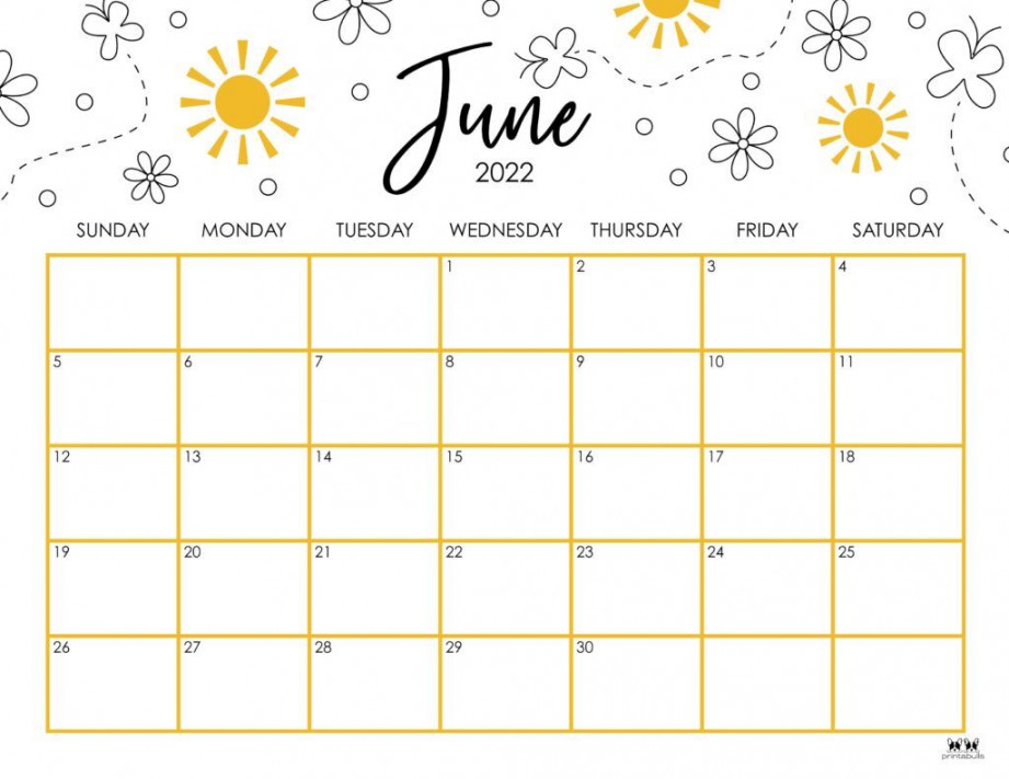 Printable June  Calendar-Style   June calendar printable