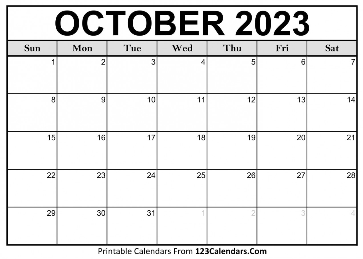 Printable October  Calendar Templates - Calendars