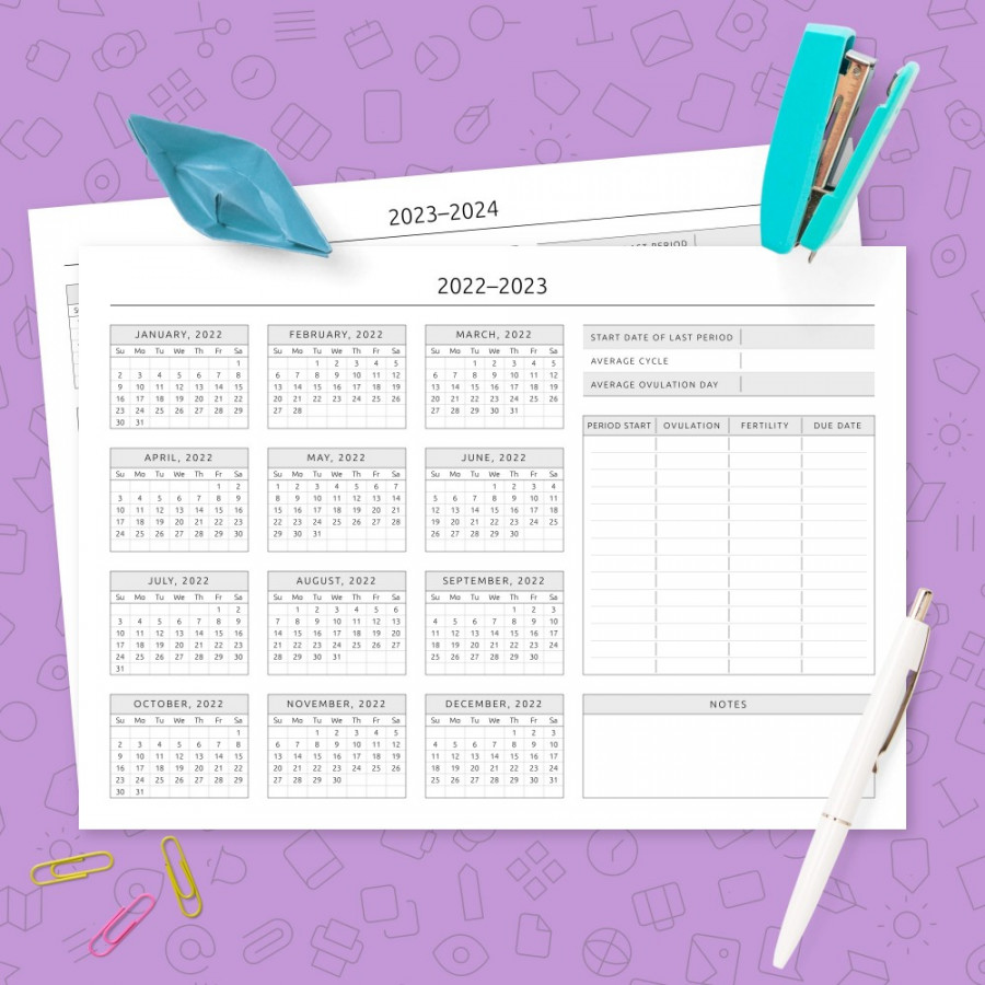 Yearly Ovulation Calendar Template Template - Printable PDF