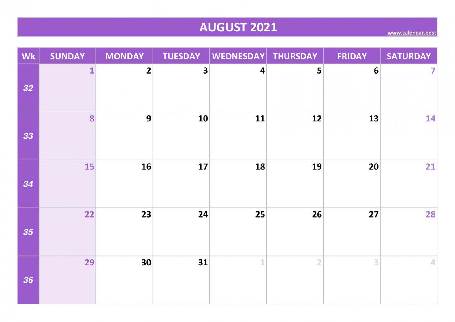 August  calendar -Calendar