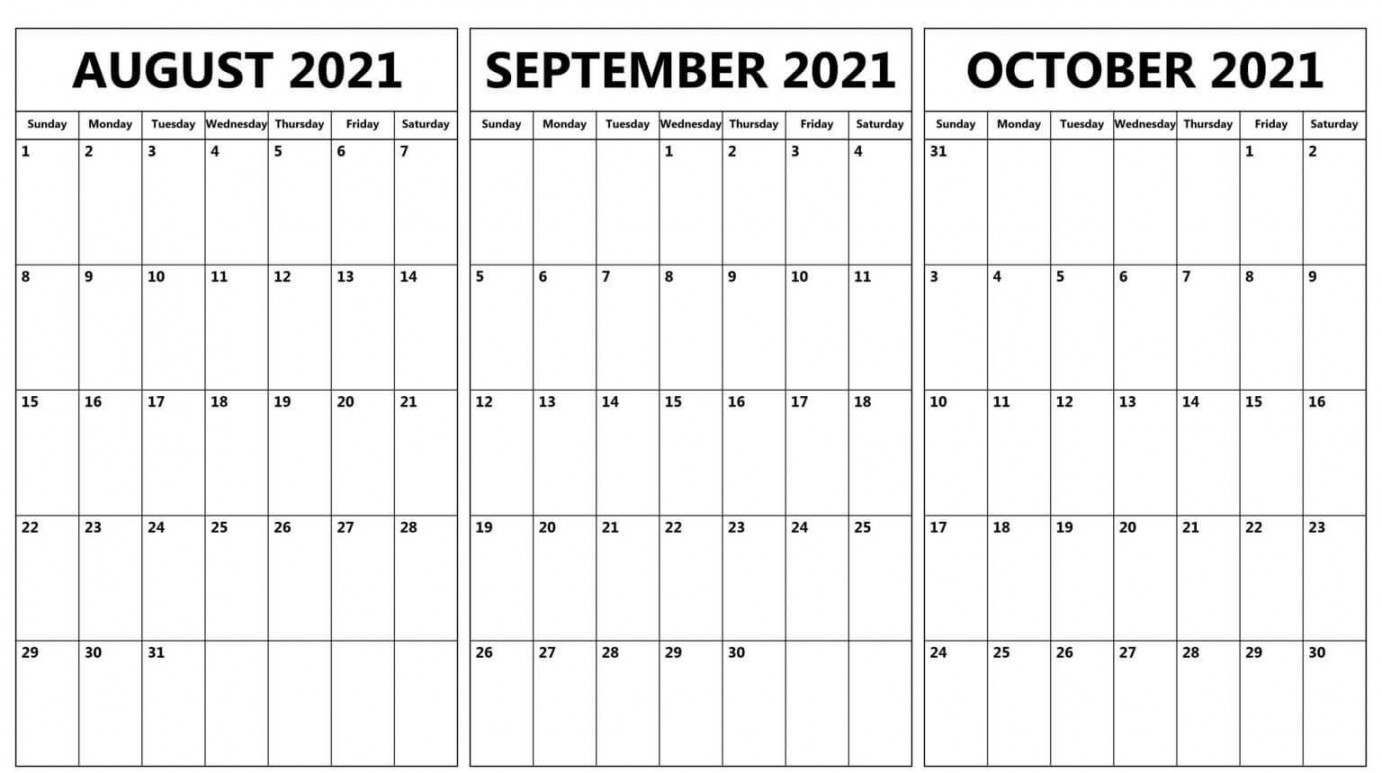 August September October  Calendar Blank  Calendar template