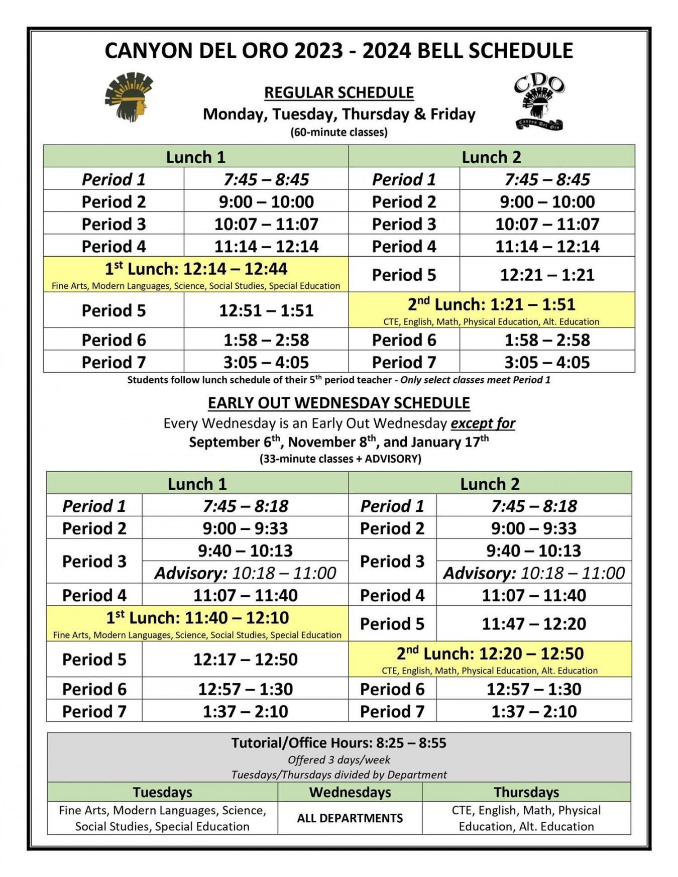 Bell Schedule / Overview