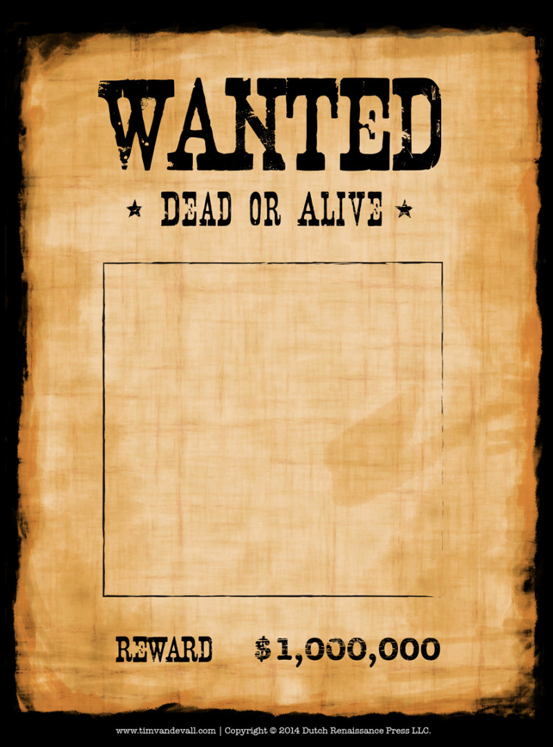 Blank Wanted Poster Template – Tim