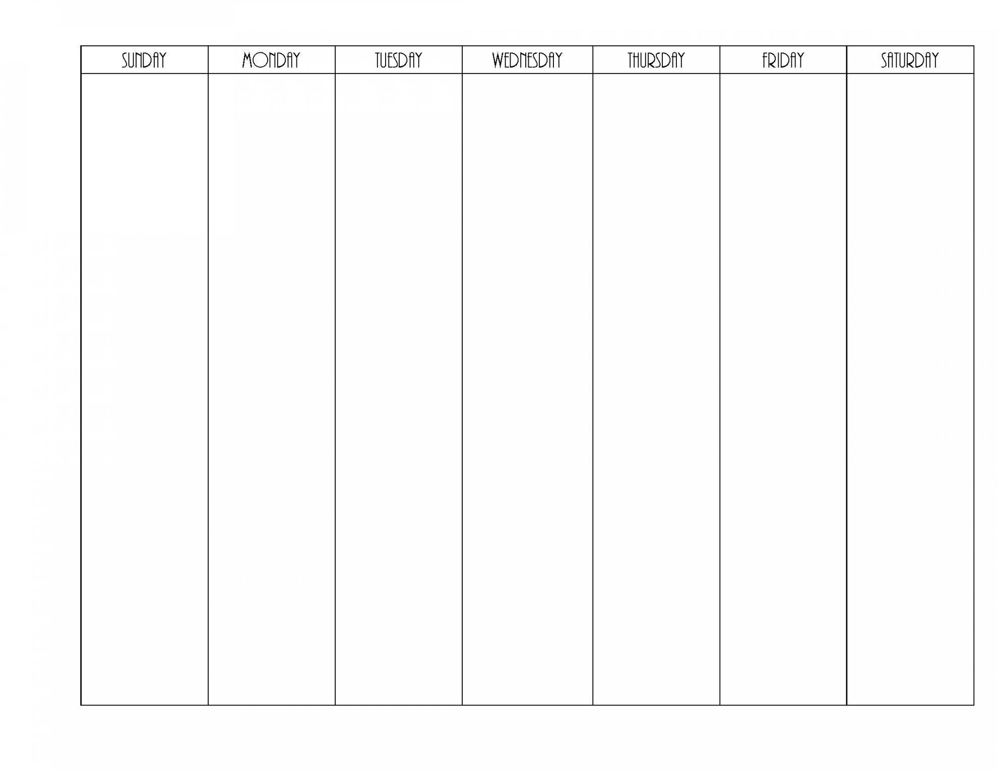 Blank Weekly Calendar  Editable PDF, Word or Image