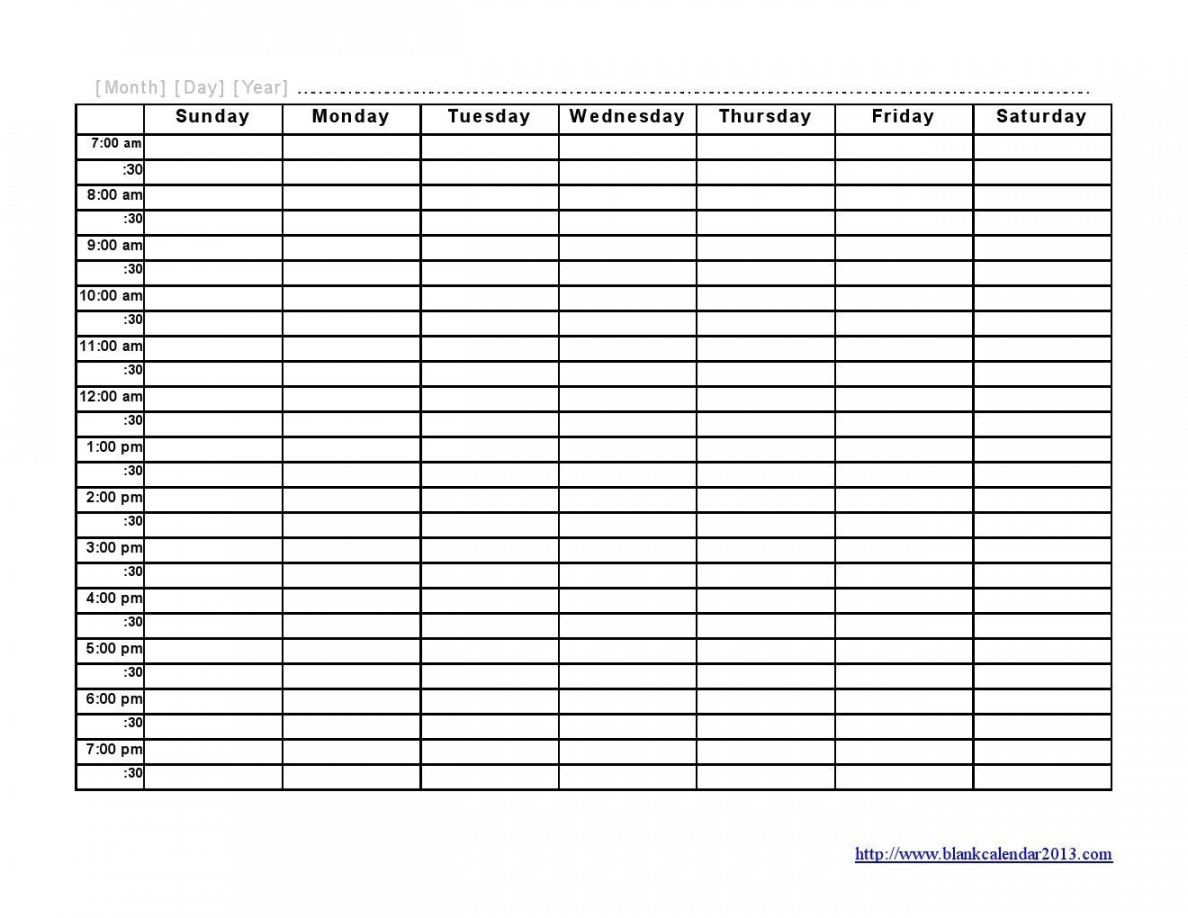 blank weekly schedule shefftunestk Weekly Calendar With Time Slots