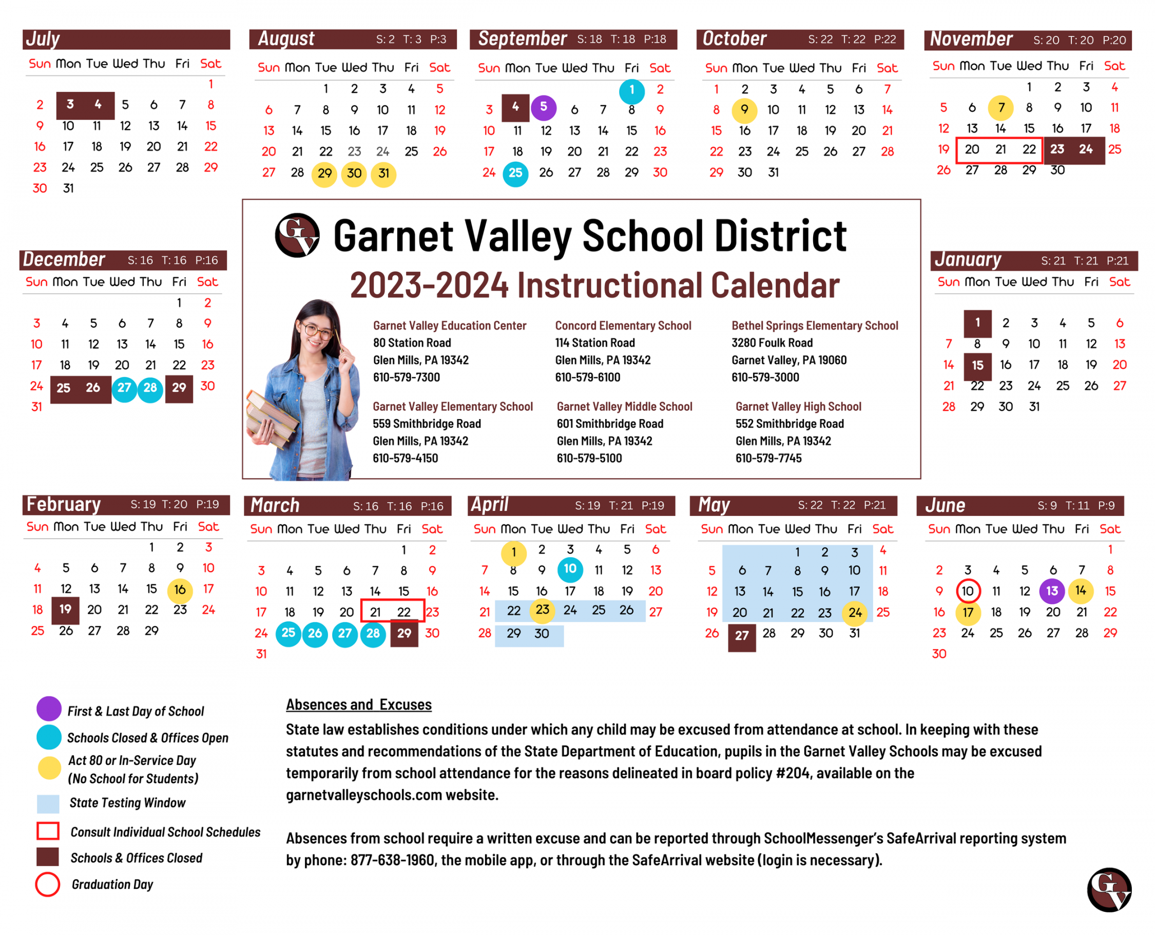 Calendars — Garnet Valley School District