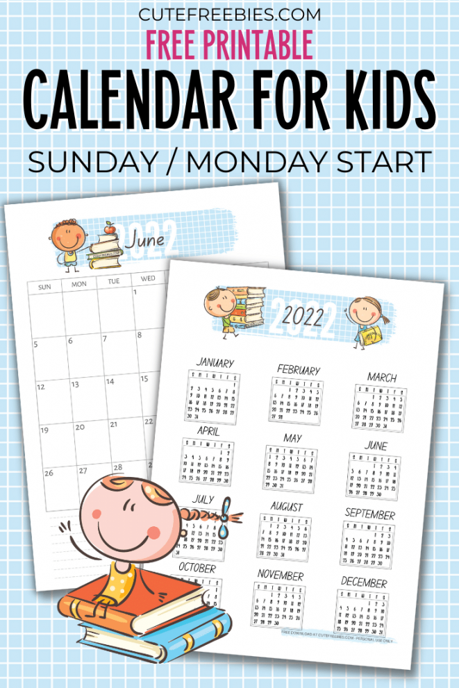 Cute Calendar For Kids – Free Printable! - Cute Freebies