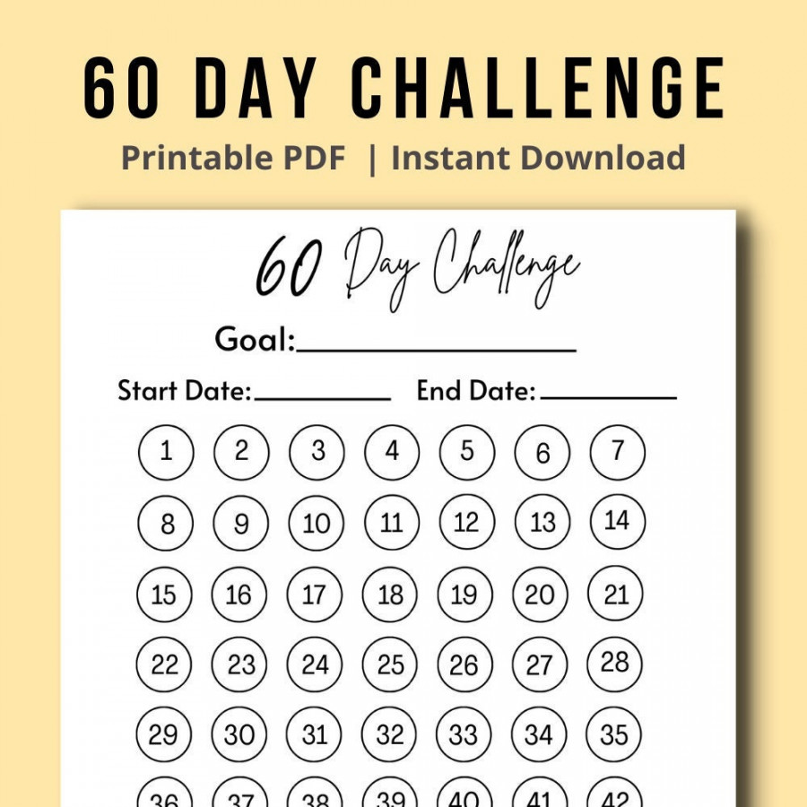 Day Challenge Tracker Printable Goal Progress Tracker - Etsy