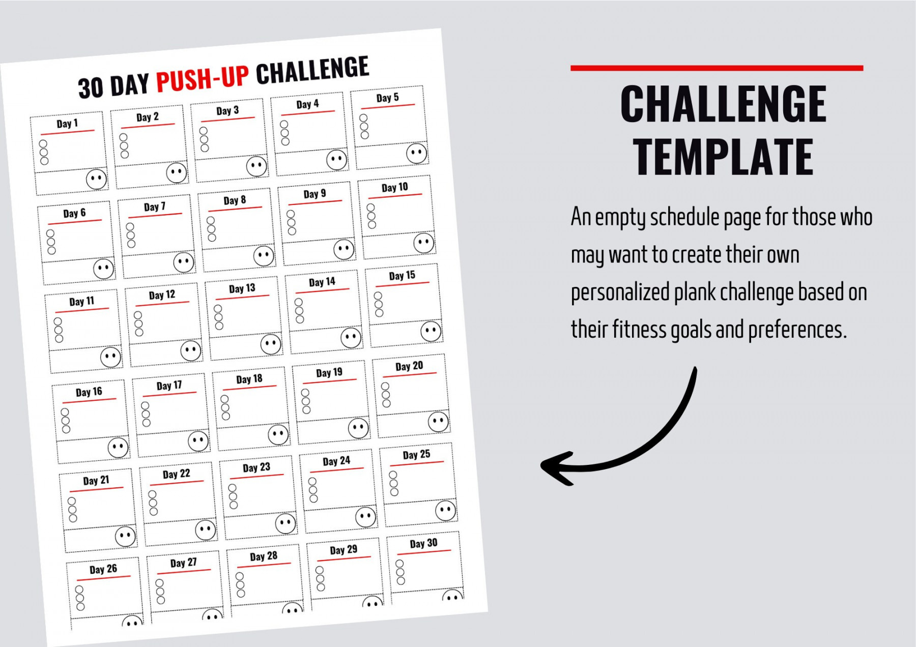 -day Push-up Challenge for Men & Women Printable Fitness - Etsy