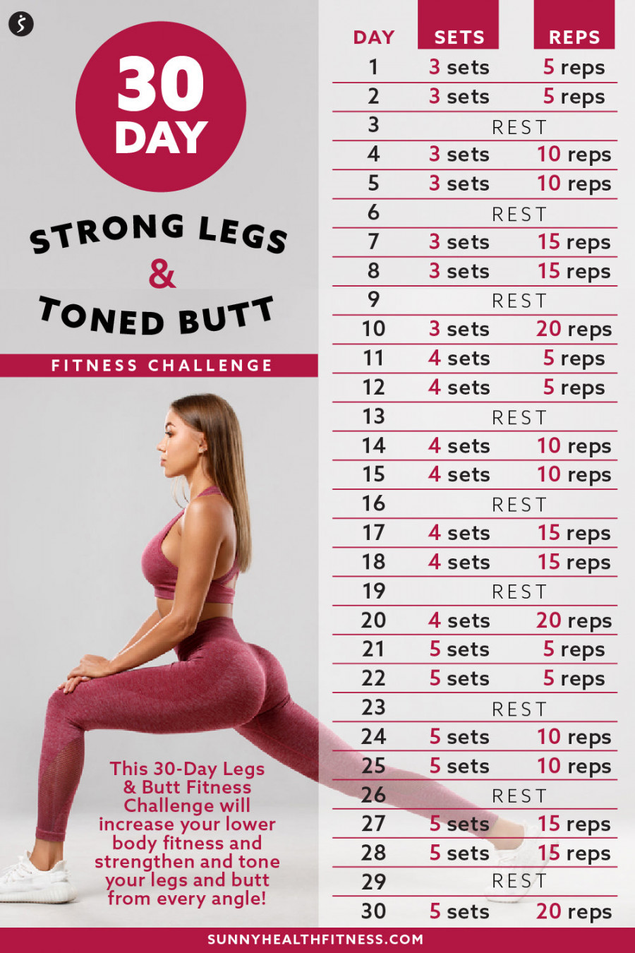 Day Strong Legs & Toned Butt Fitness Challenge