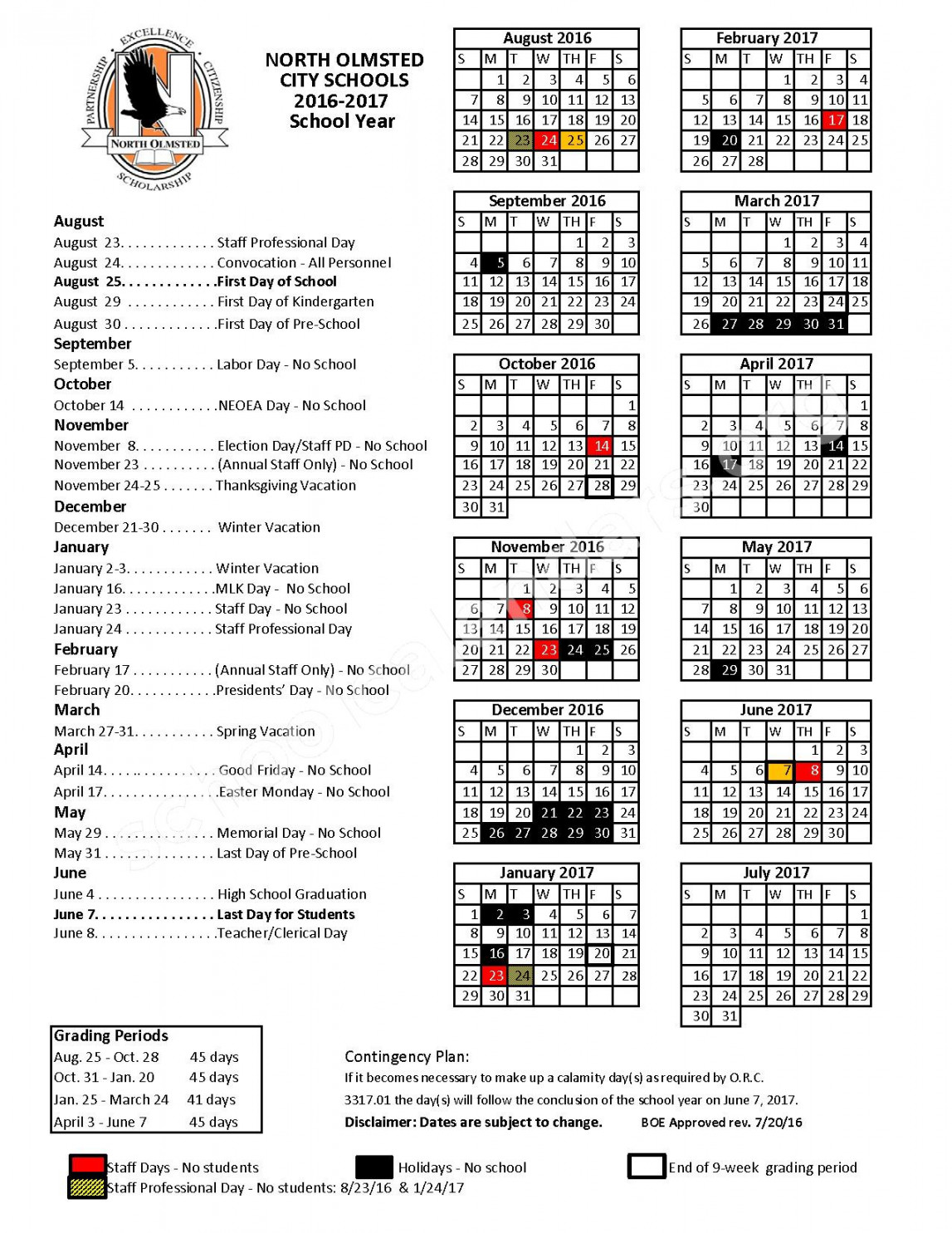 -  District Calendar  North Olmsted City Schools – North