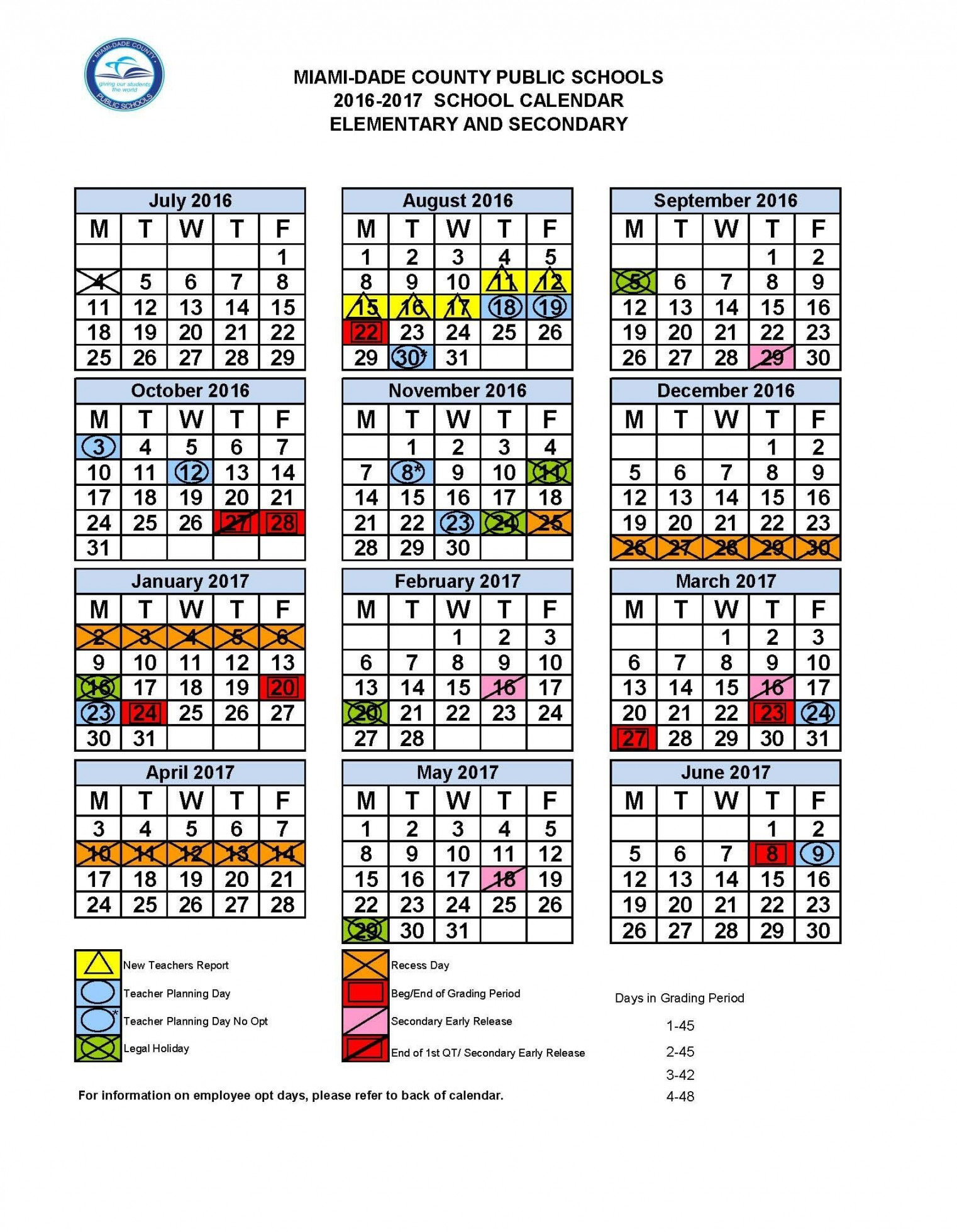 Exceptional Calendar School Year Miami Dade  School calendar
