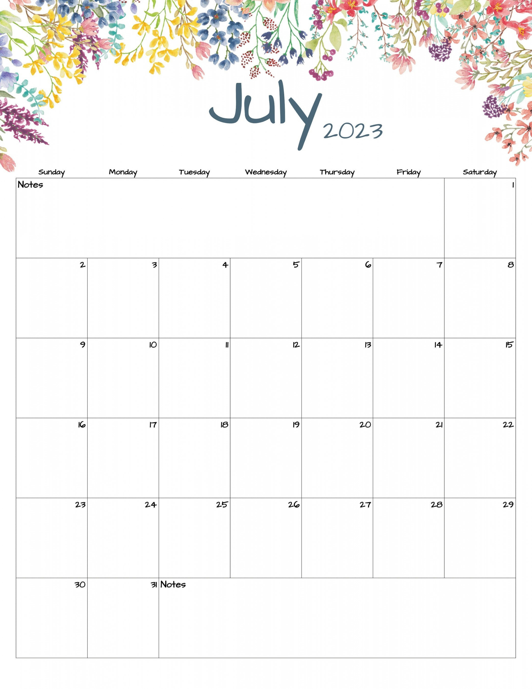 Fillable/editable July Calendar July  Printable Calendar - Etsy