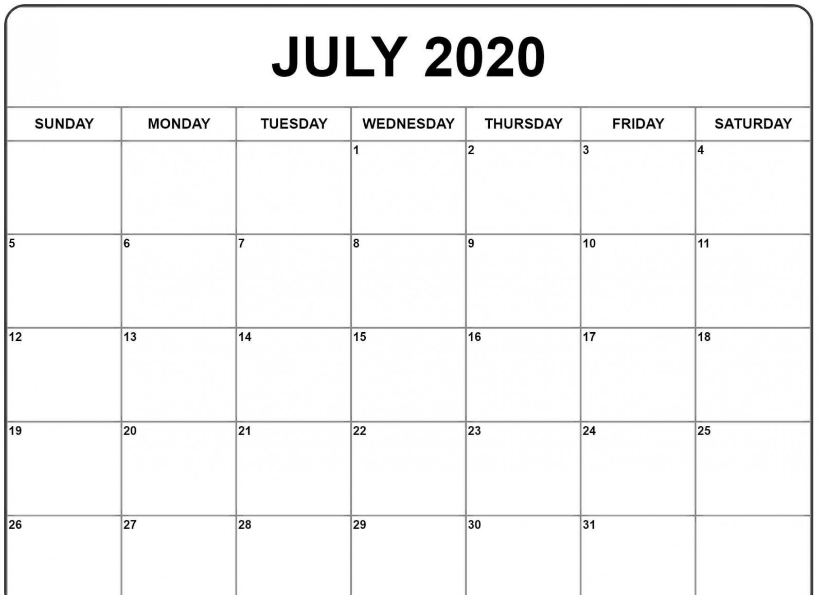 Fillable July  Calendar Templates  Free printable calendar