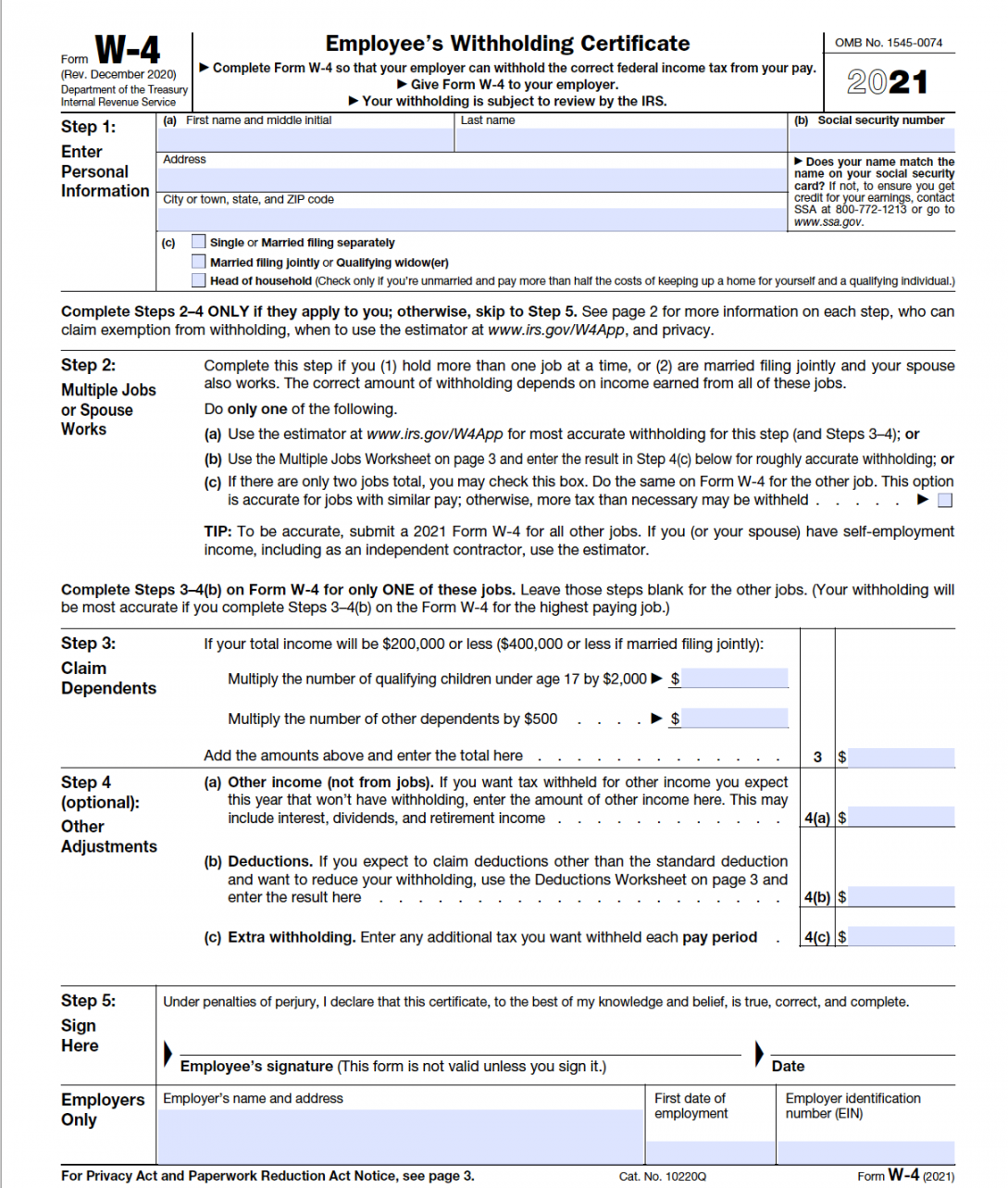 Fillable W- Form Template  Formstack Documents