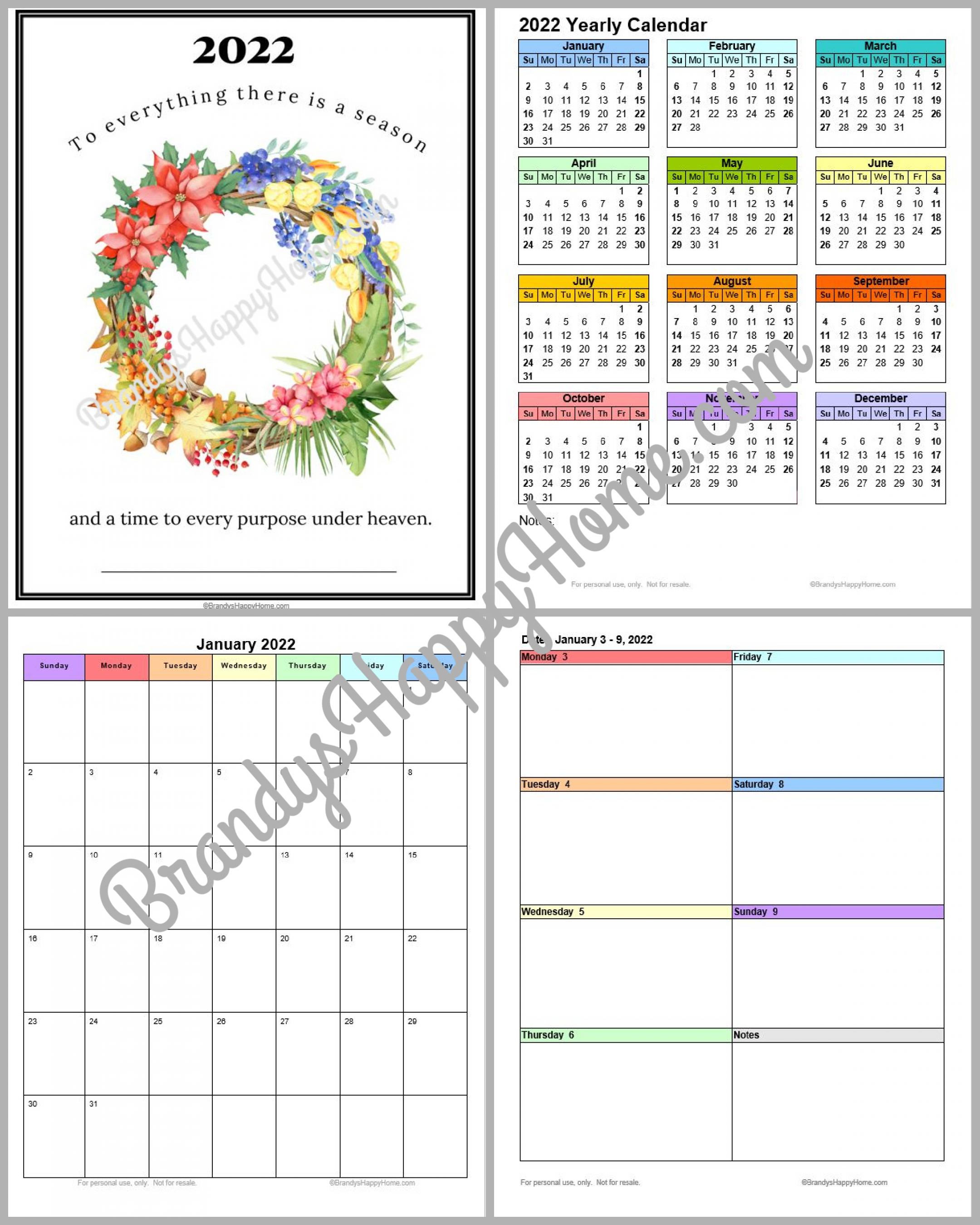 FREE  Calendar Planner Printables
