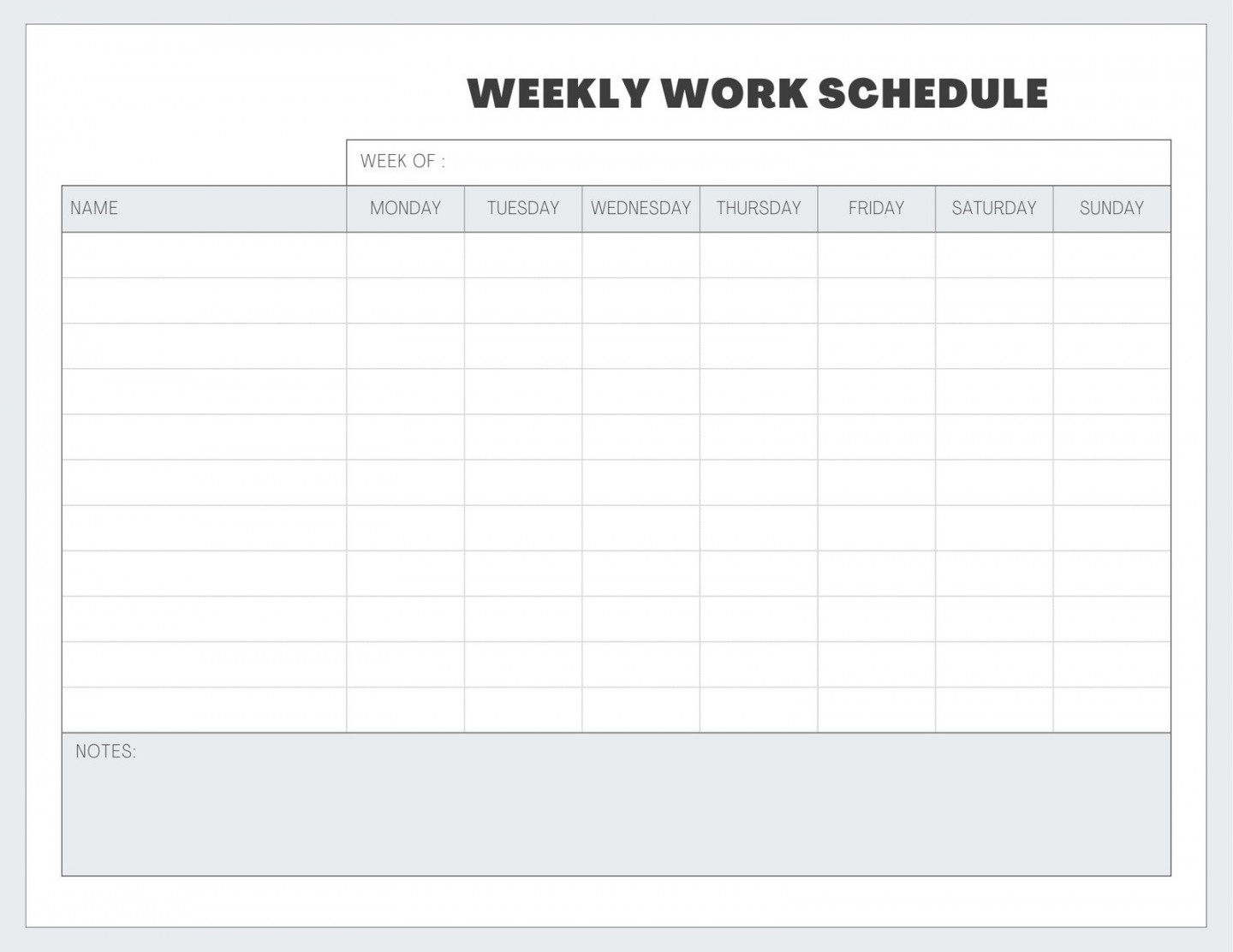Free custom printable work schedule planner templates  Canva