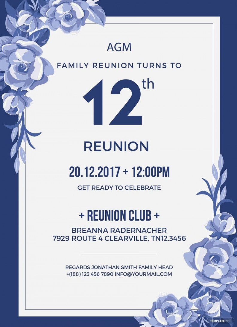 Free Family Reunion Invitation Template - Download in Word