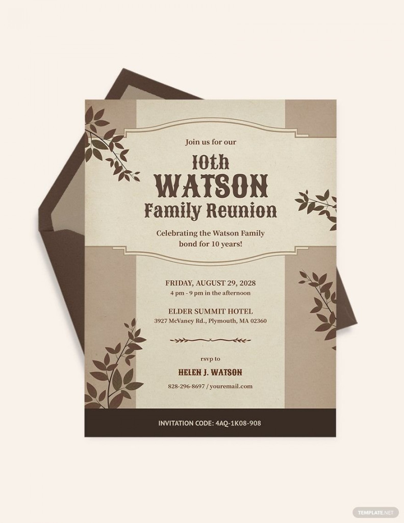 Free Family Reunion Invitation Template - Download in Word