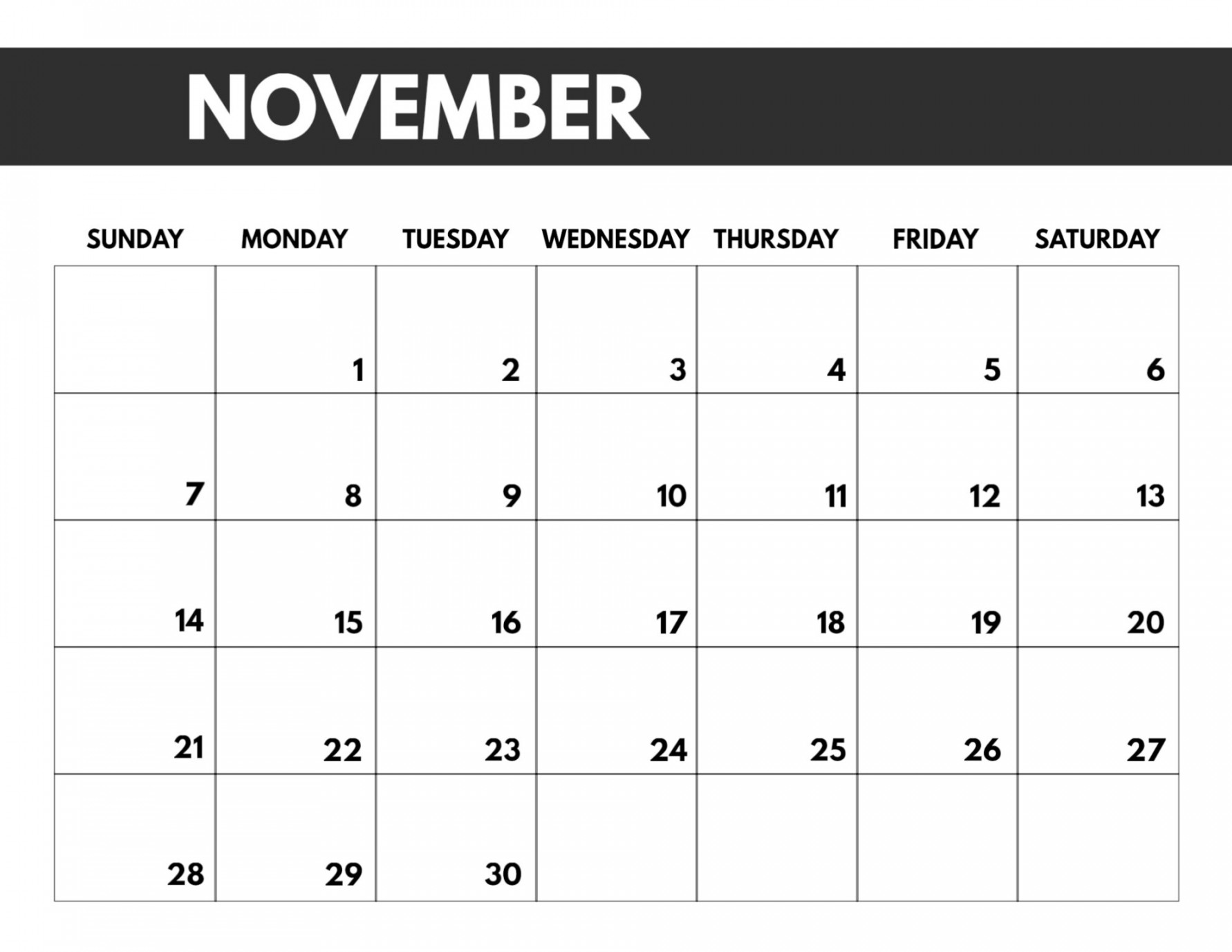 Free Monthly Calendar Templates - Paper Trail Design