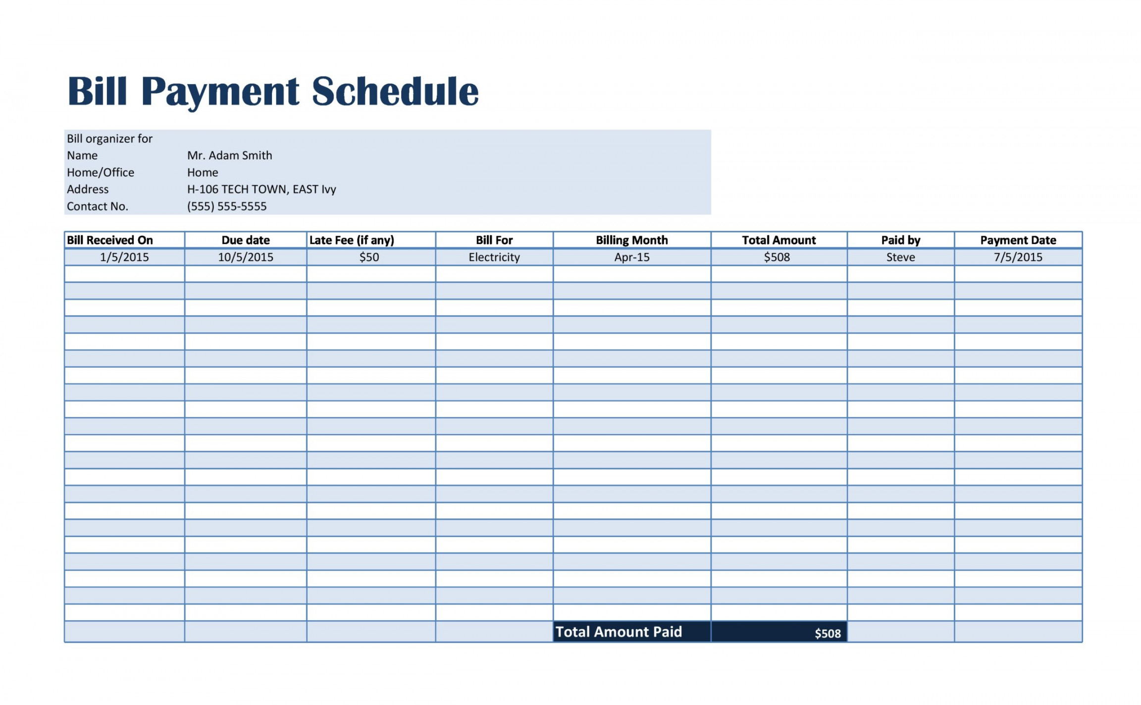 Free Payment Schedule Templates [Excel, Word] ᐅ TemplateLab