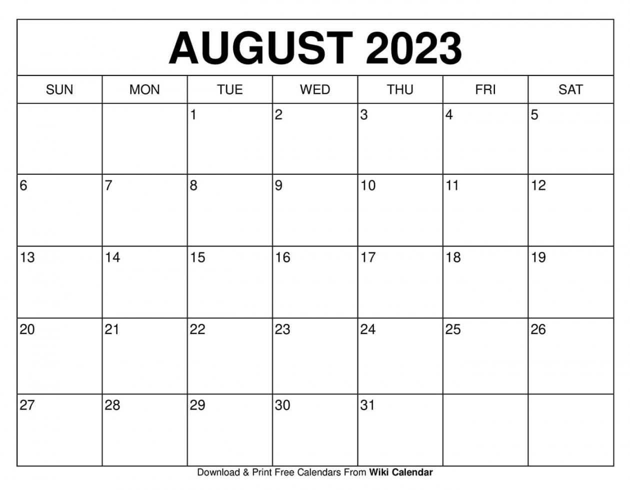 Free Printable August  Calendar Templates With Holidays