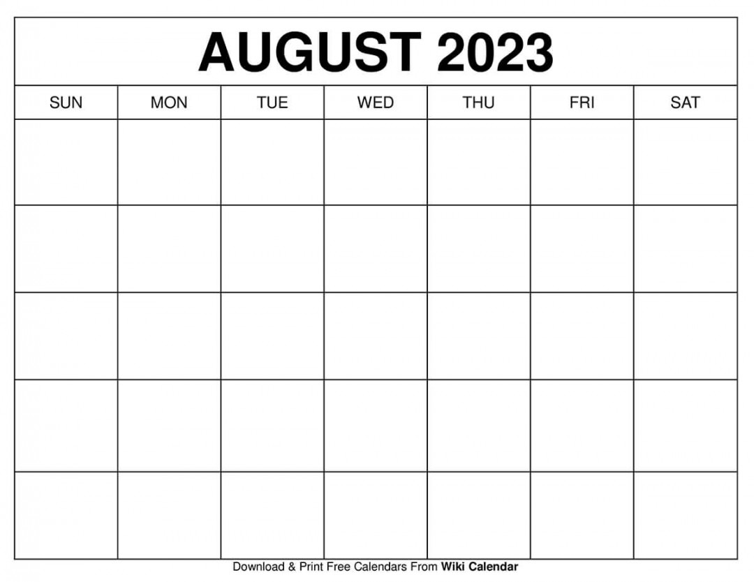 Free Printable August  Calendar Templates With Holidays