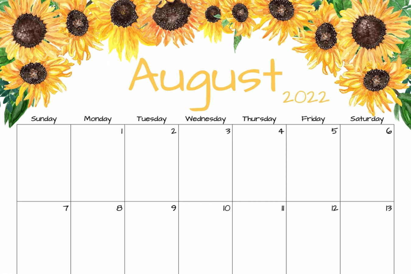 + Free Printable August Calendars