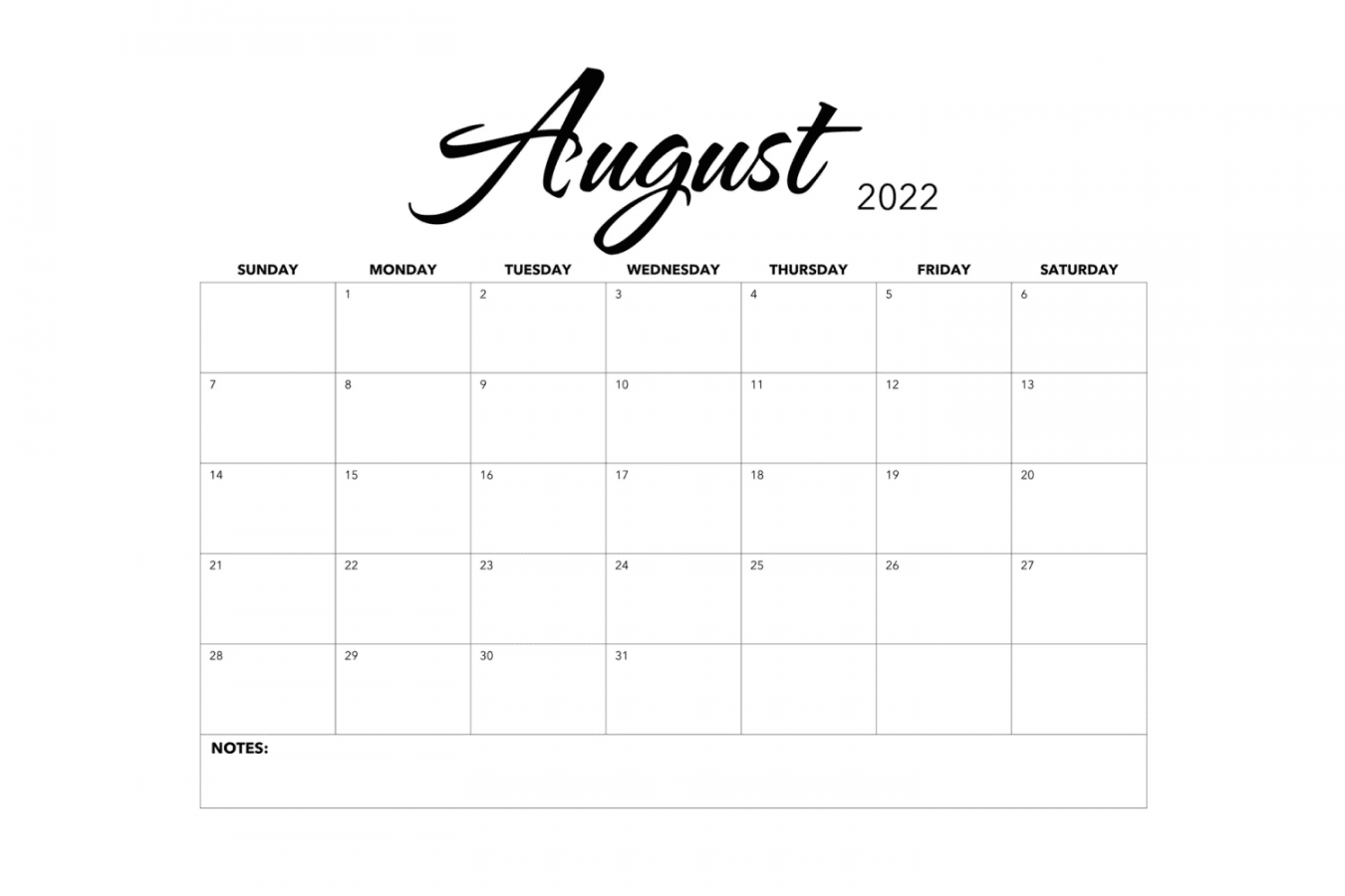 + Free Printable August Calendars