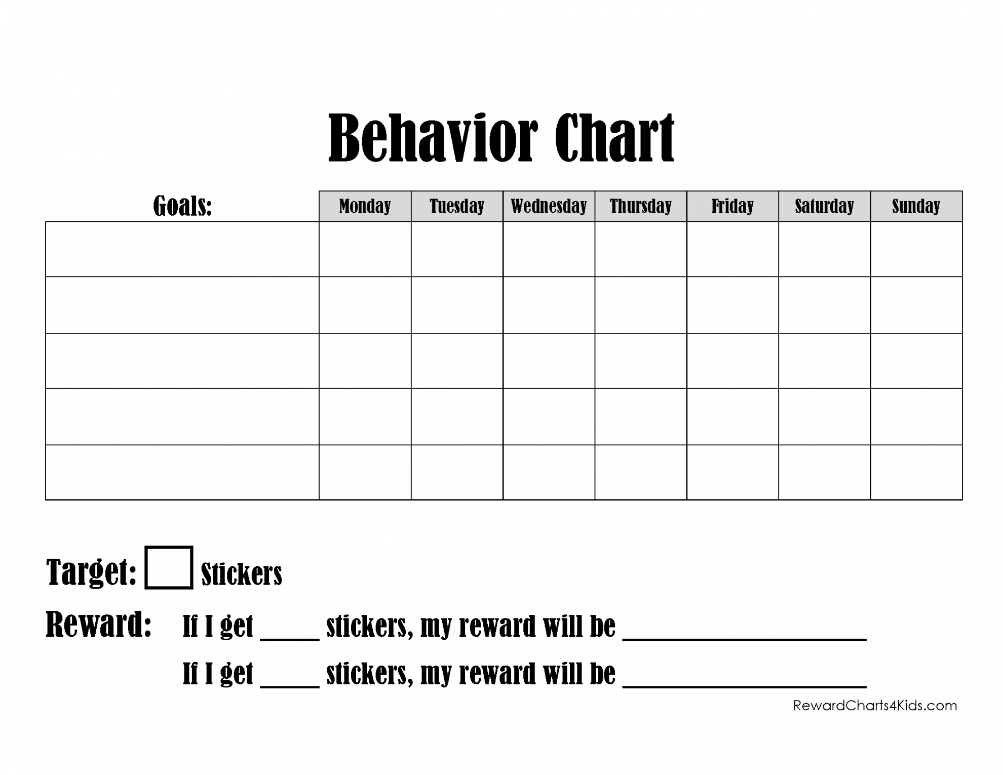 Free Printable Behavior Charts  Customize online  Hundreds of Charts