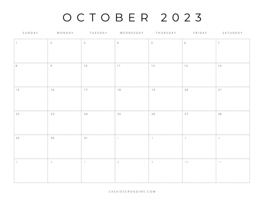 Free Printable  Calendar Templates (All  Months)  Blank