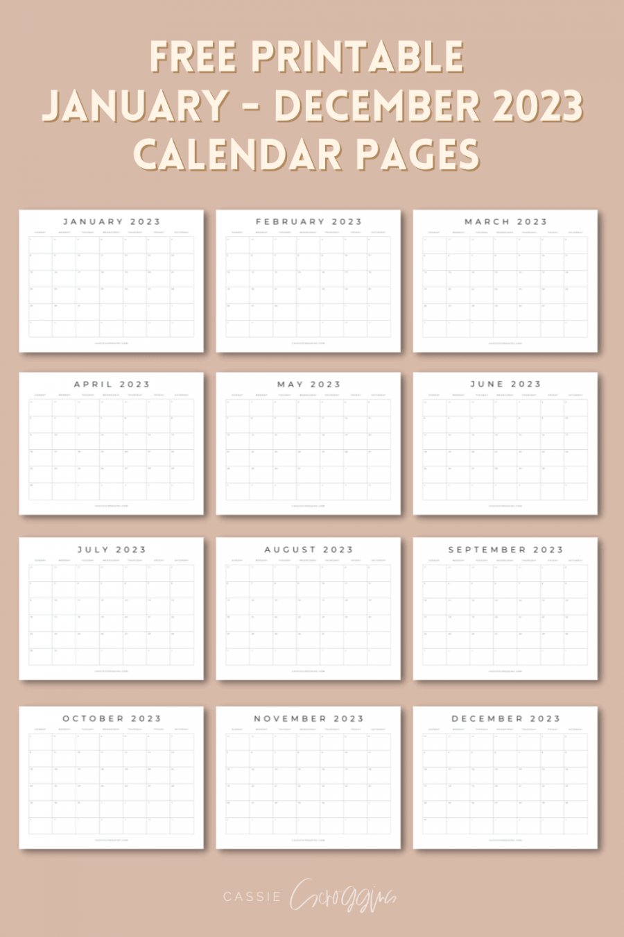 Free Printable  Calendar Templates (All  Months)