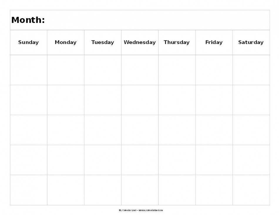 Free Printable  Day Calendar Template  Monthly calendar template