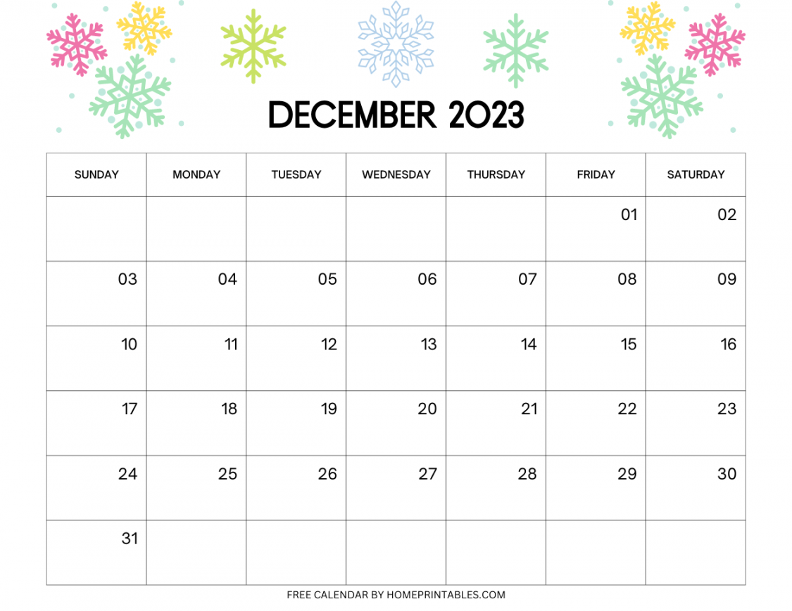Free Printable December  Calendar Templates for Instant Download!
