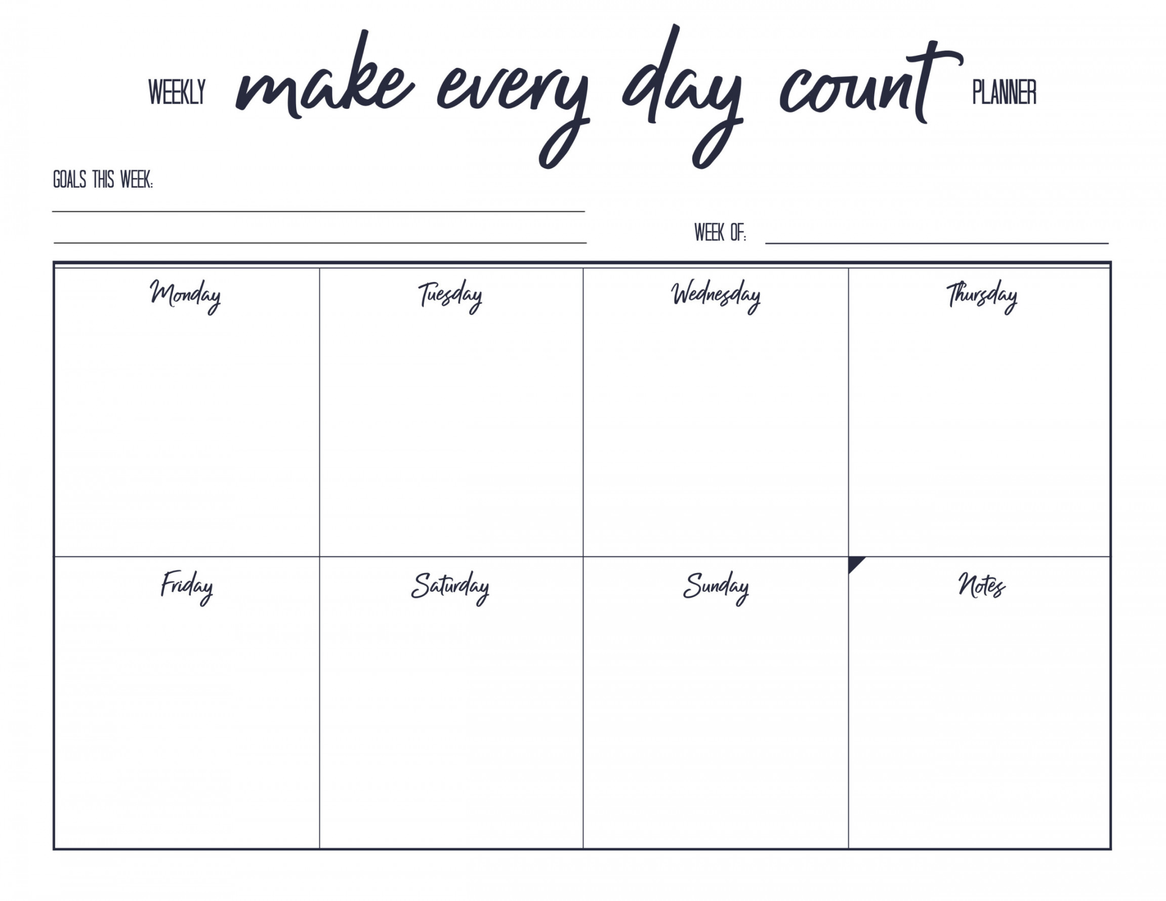 Free Printable Weekly Planner  The Happy Housie