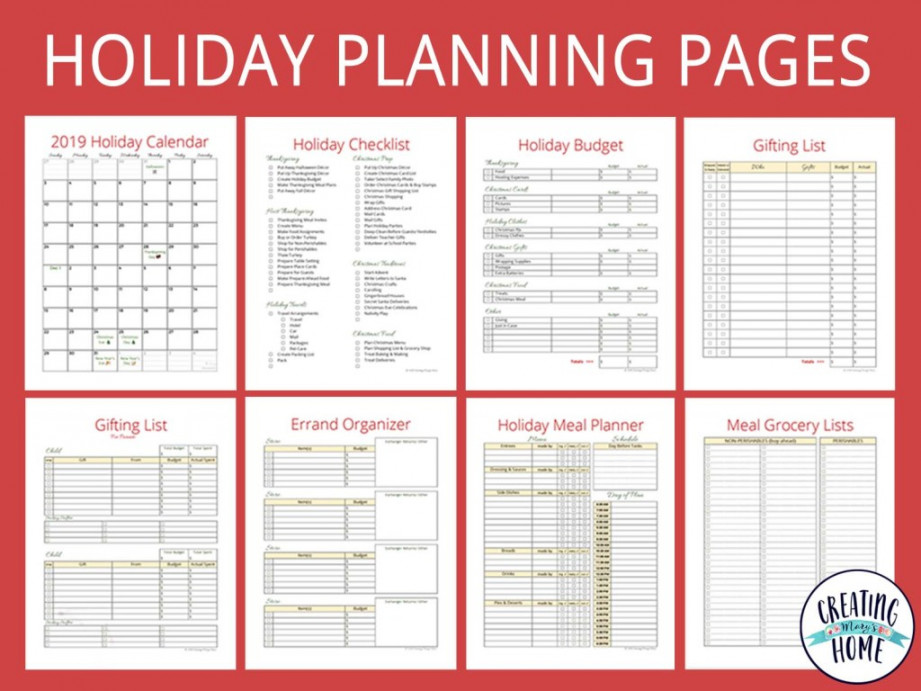 Holiday Planning Pages - FREE Printable - creatingmaryshome