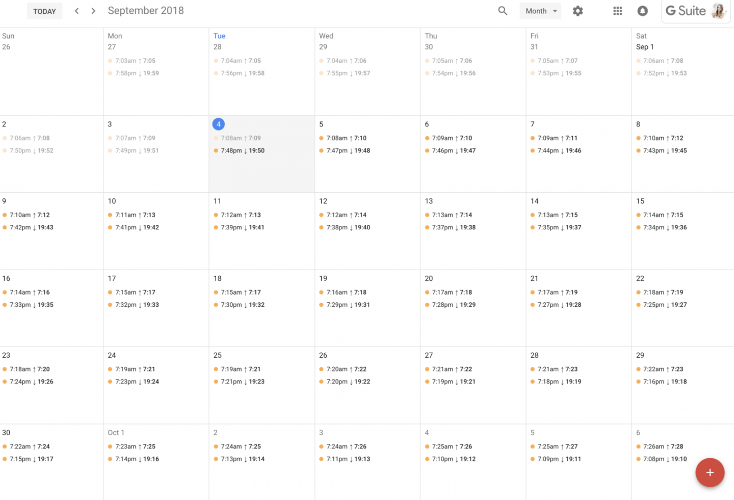 How to Add Sunrise + Sunset Times to Your Google Calendar