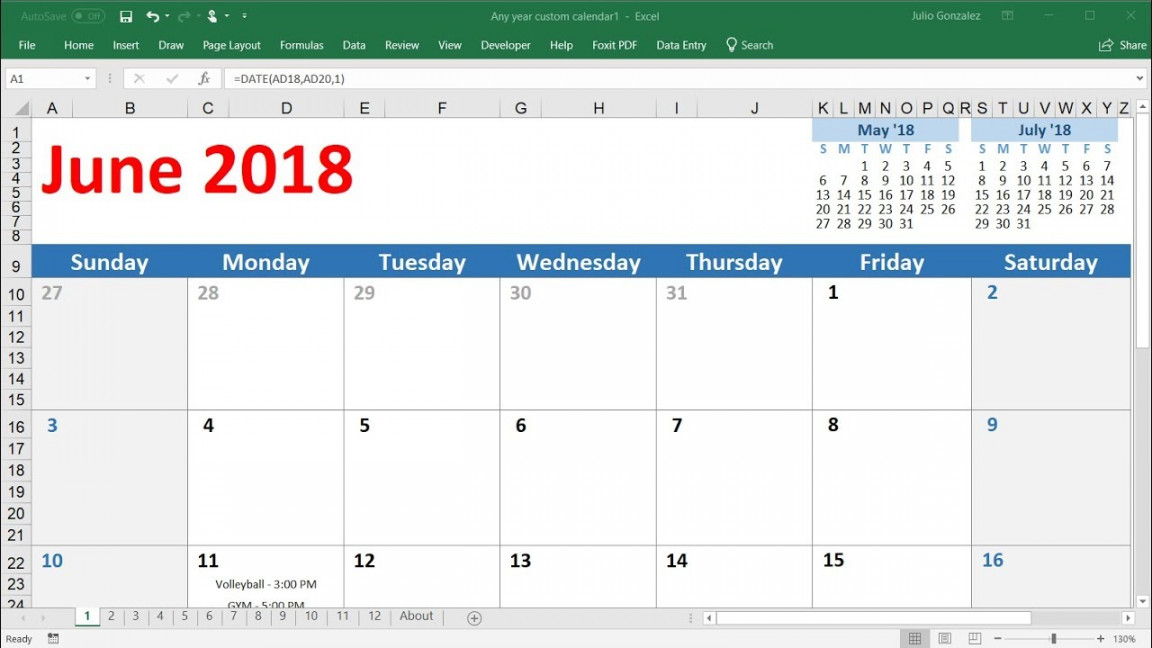 How To Create a Calendar In Excel  - VERY EASY!