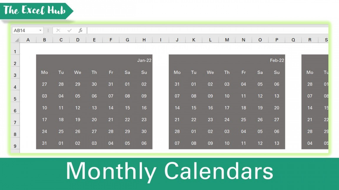 How To Create Multiple Calendars Quickly And Automatically In Excel  (Without ANY VBA CODING!)