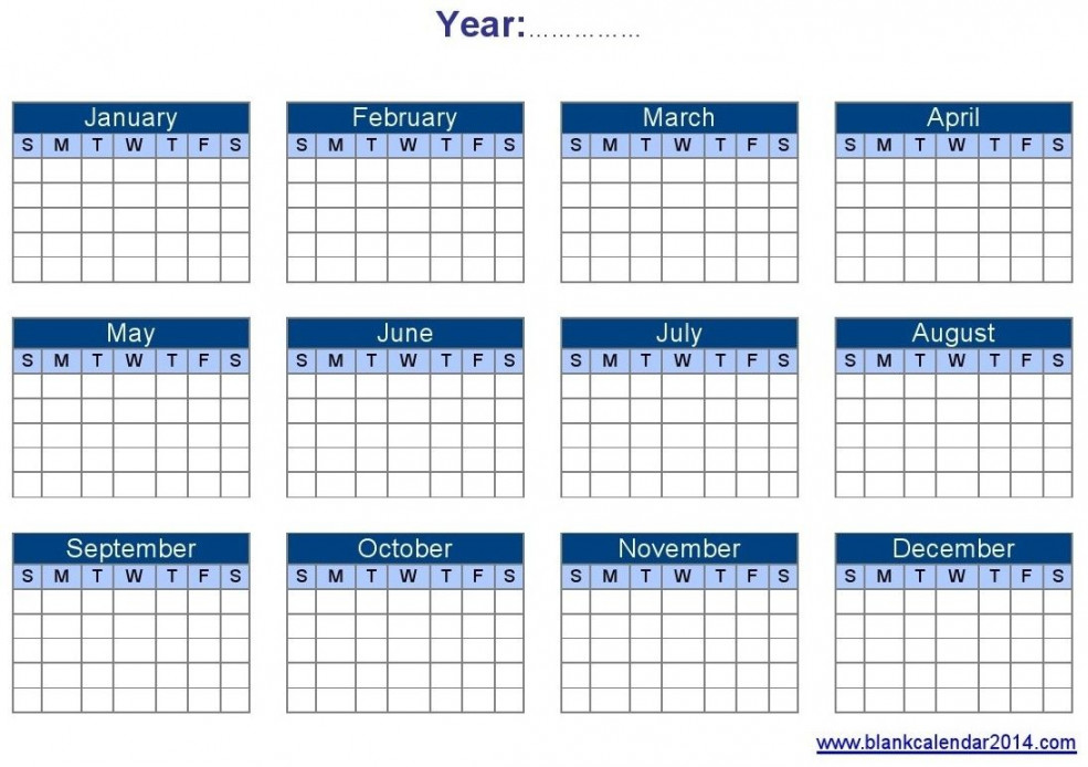 Incredible Year Calendar Template Blank  Free printable calendar