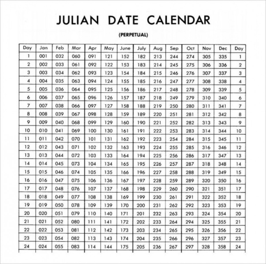 Julian Date Calender For Leap Years Printable  Calendar