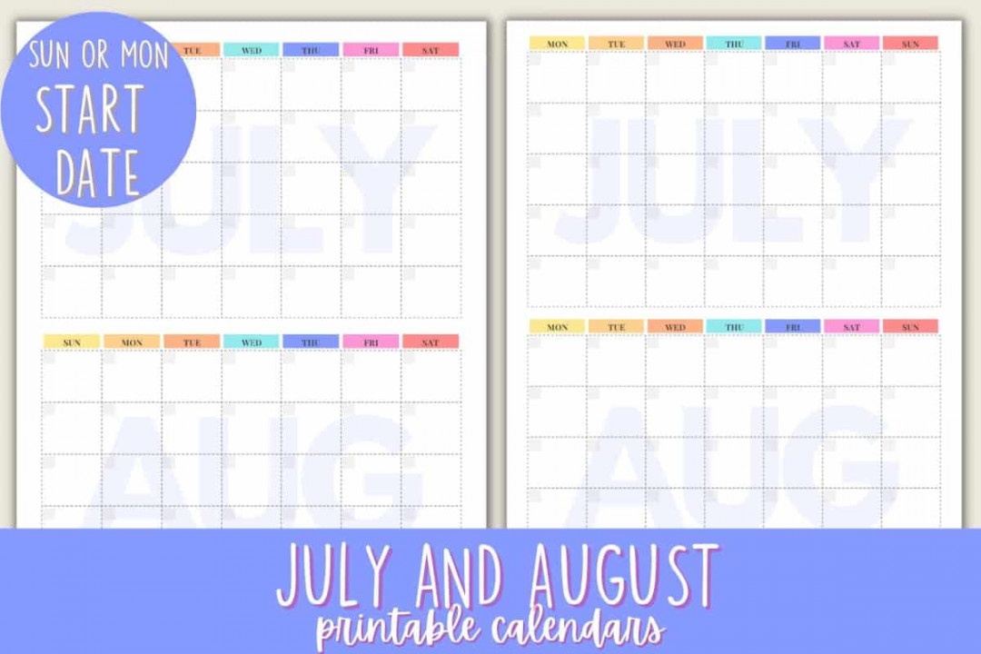 July and August  Printable Calendars (Free) ⋆ Love Our Real Life