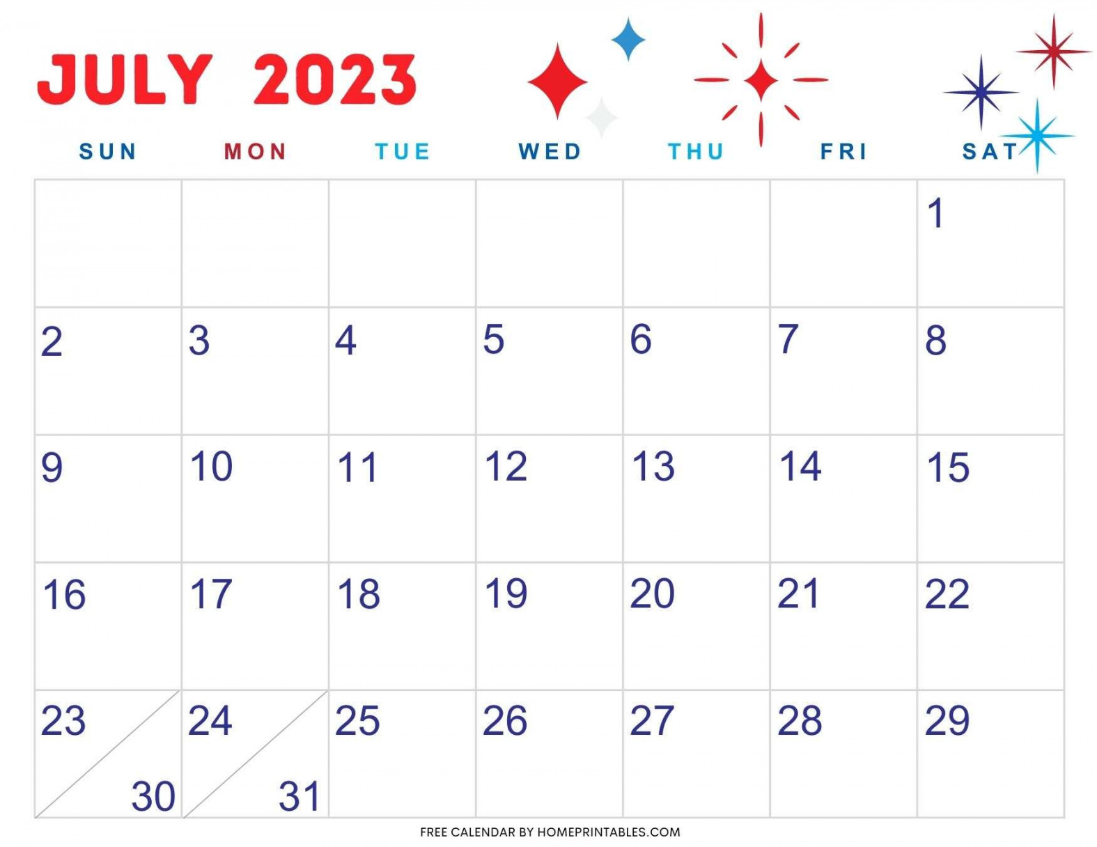 July  Calendar Templates - Free Download!